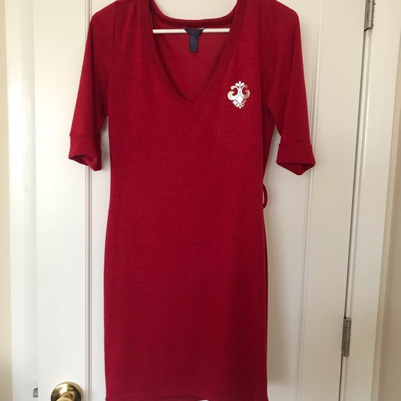 Dereon Deep Red Dress Half Sleeve Cuffed - Picture 2 of 7